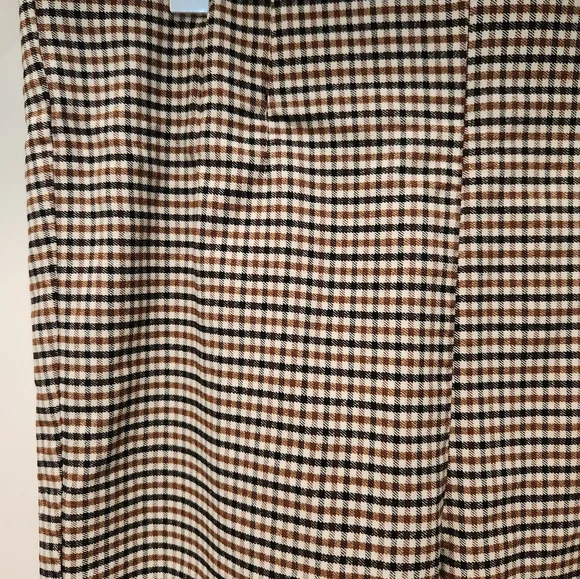 Zara: high rise stretch pants/leggings in checkered brown white and black - Picture 3 of 4
